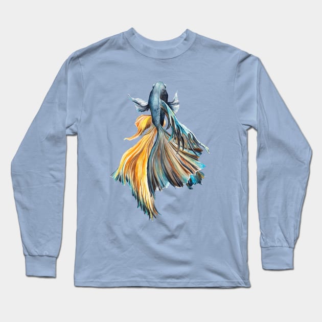 Siamese fighting fish Long Sleeve T-Shirt by Alla_LSK